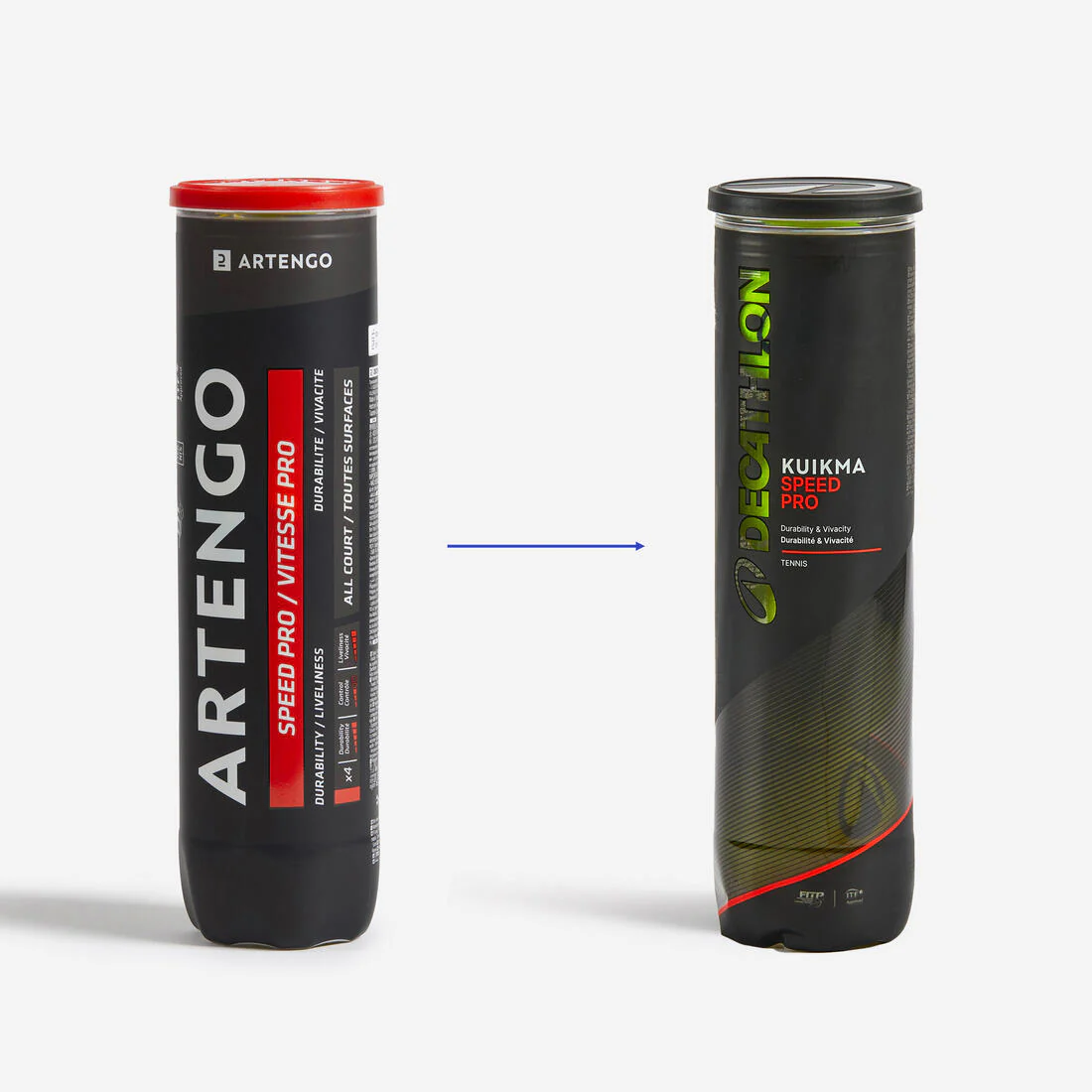 Balle de tennis vive tube de 4 balles, Kuikma Speed pro - Image 4