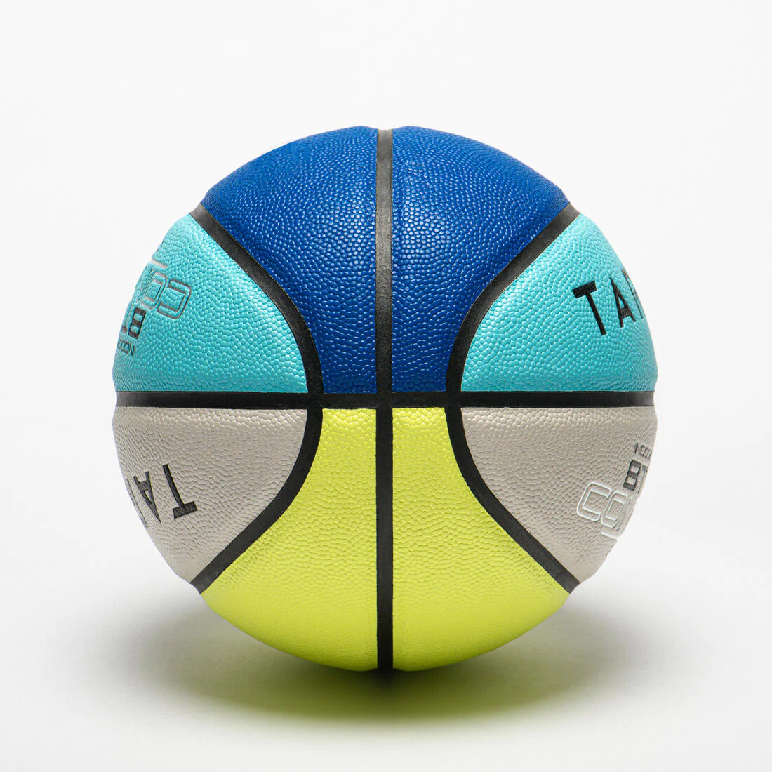 Ballon de basketball taille 5 - BT500 bleu gris jaune - Image 3