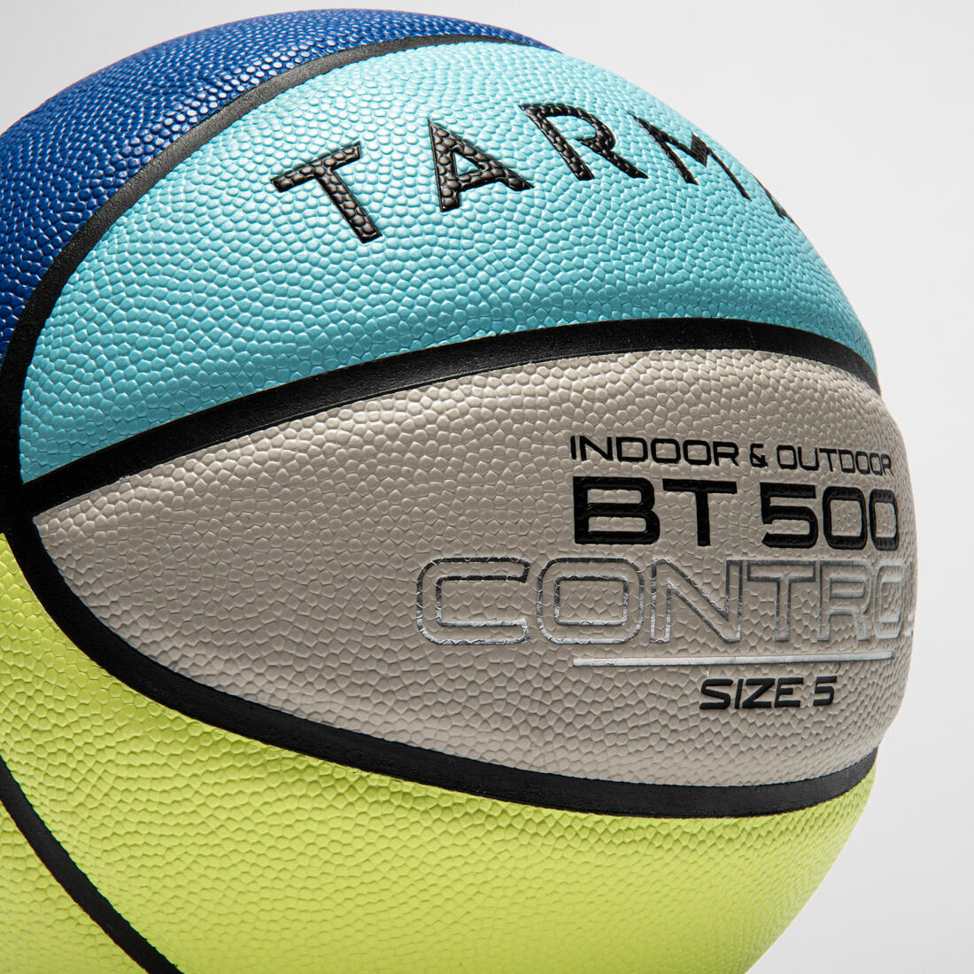 Ballon de basketball taille 5 - BT500 bleu gris jaune - Image 5
