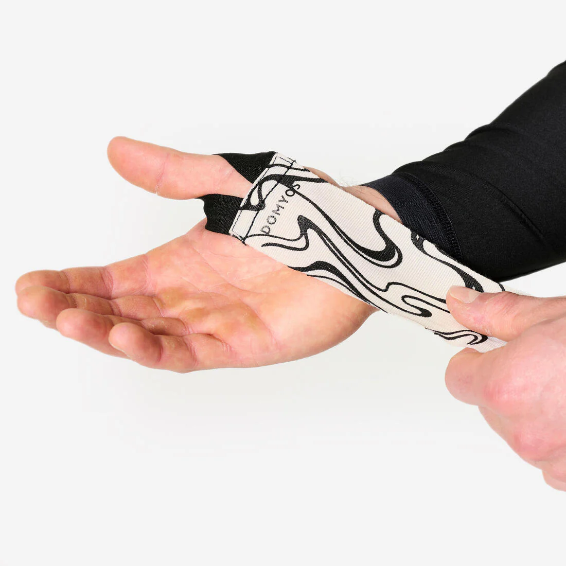 Bandes de boxe 3m résistante, blanc cassé et noir - Image 3