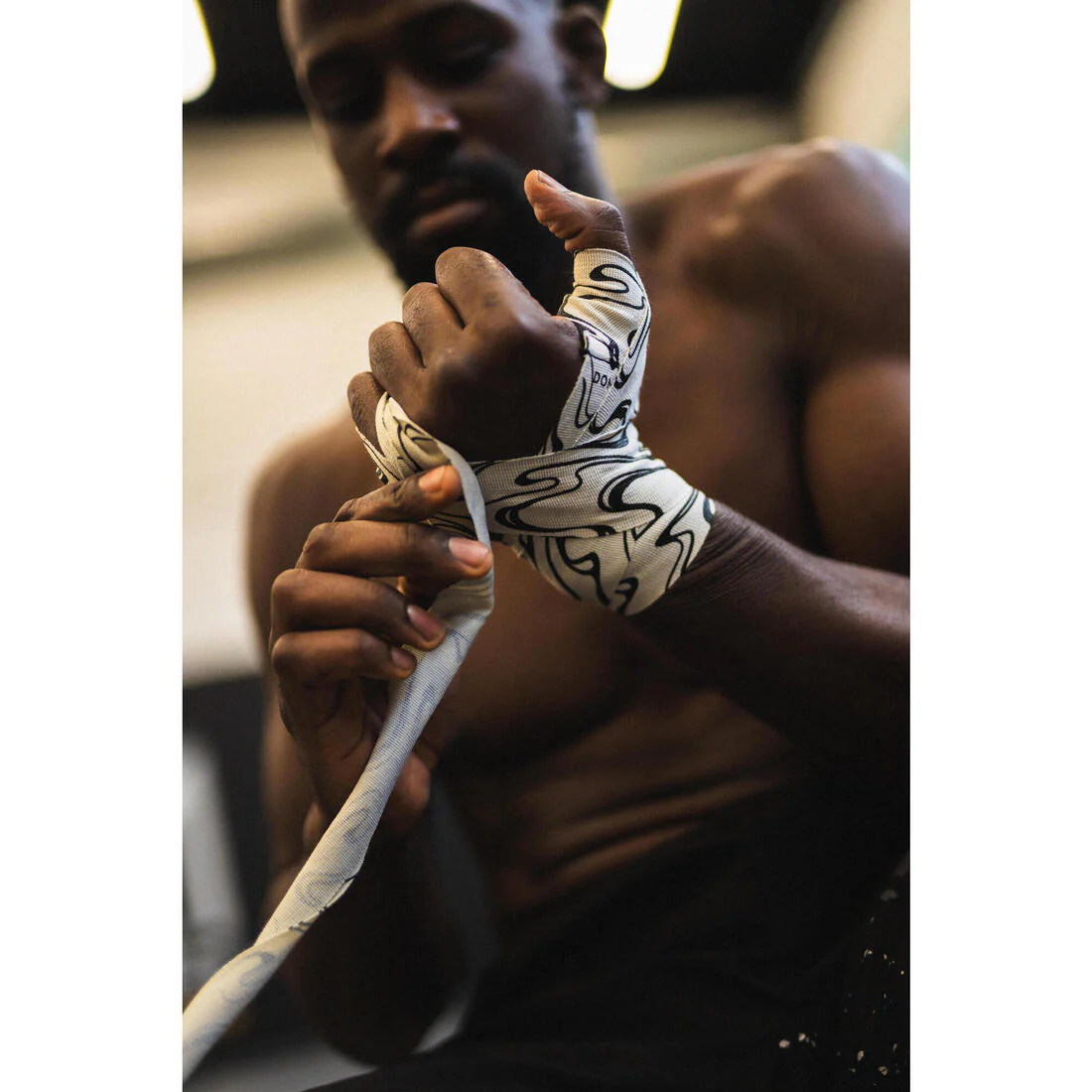 Bandes de boxe 3m résistante, blanc cassé et noir - Image 7