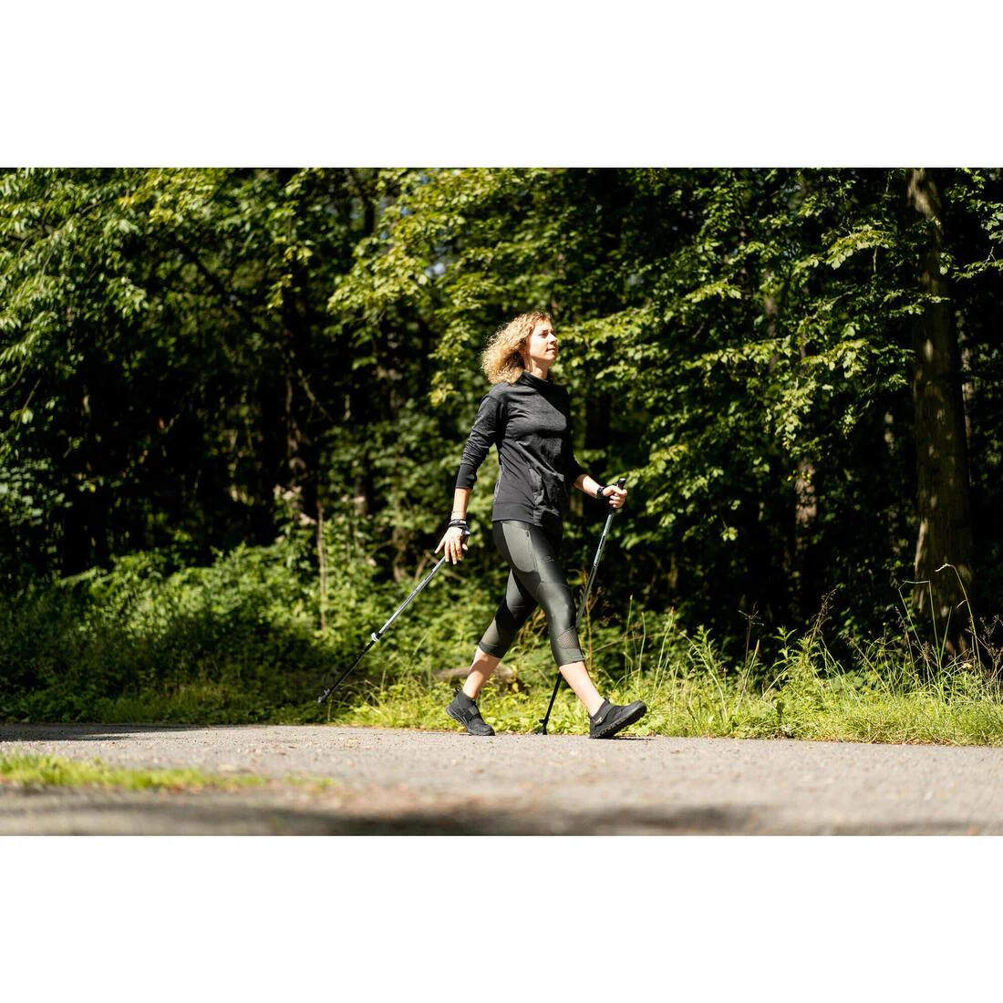 BÂTONS DE MARCHE NORDIQUE TÉLÉSCOPIQUE ALUMINIUM NW P120 NOIR / VERT DE GRIS - Image 11