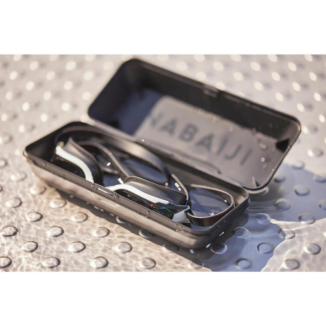 Boîte pour lunettes de natation rainurée - noir - Image 5
