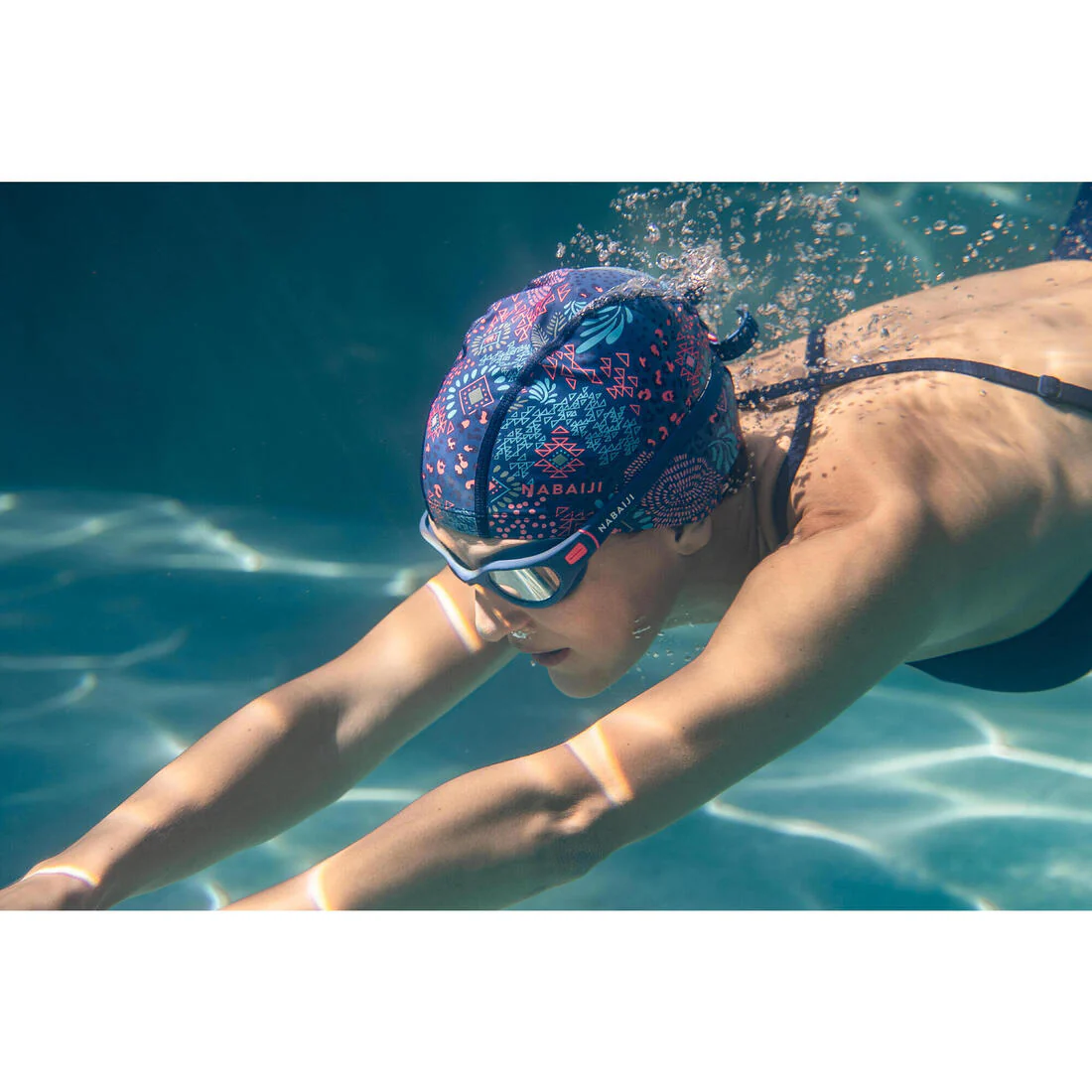 Bonnet de bain en maille enduite - tissu imprimé - taille l - canopa - Image 9