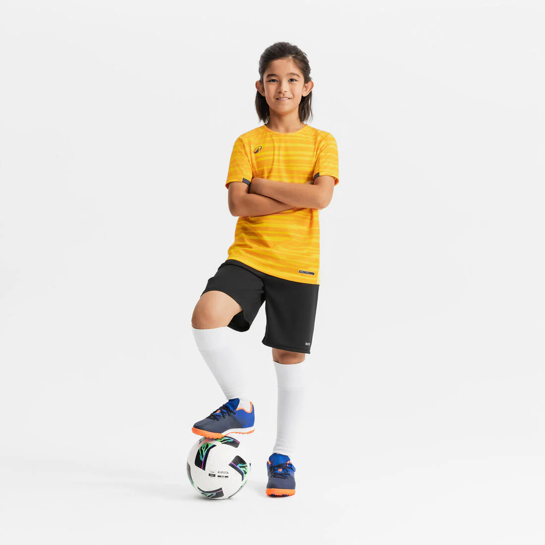 Chaussettes de football rayée enfant viralto club jr noire - Image 5