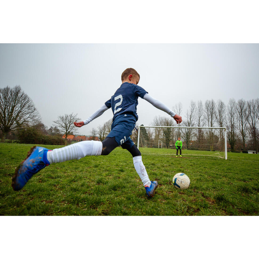 Chaussettes de football rayée enfant viralto club jr noire - Image 7