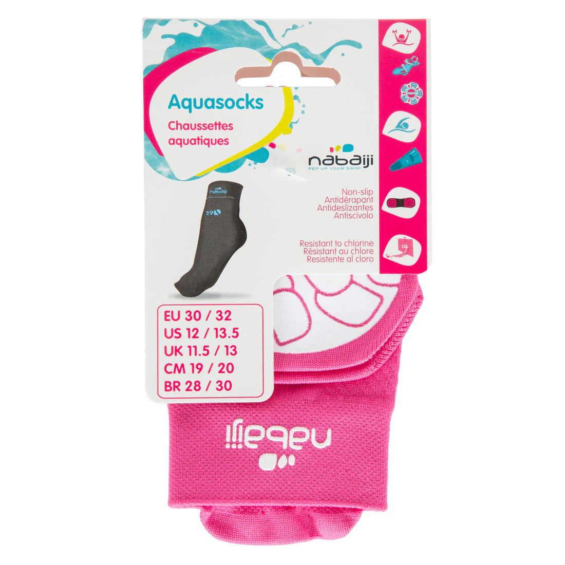 CHAUSSETTES DE NATATION AQUASOCKS JUNIOR - ROSES - Image 7