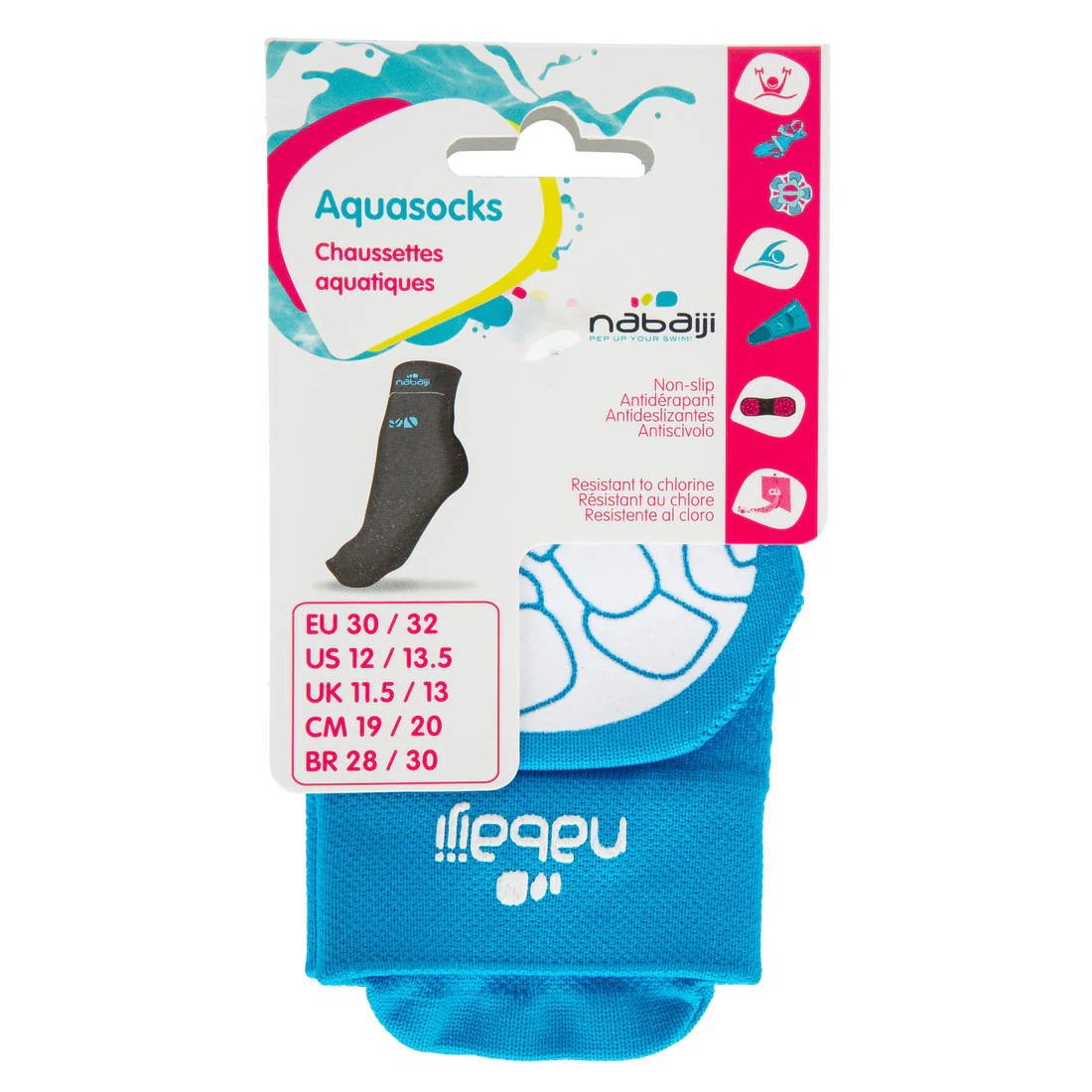 CHAUSSETTES DE NATATION AQUASOCKS JUNIOR - ROSES - Image 8