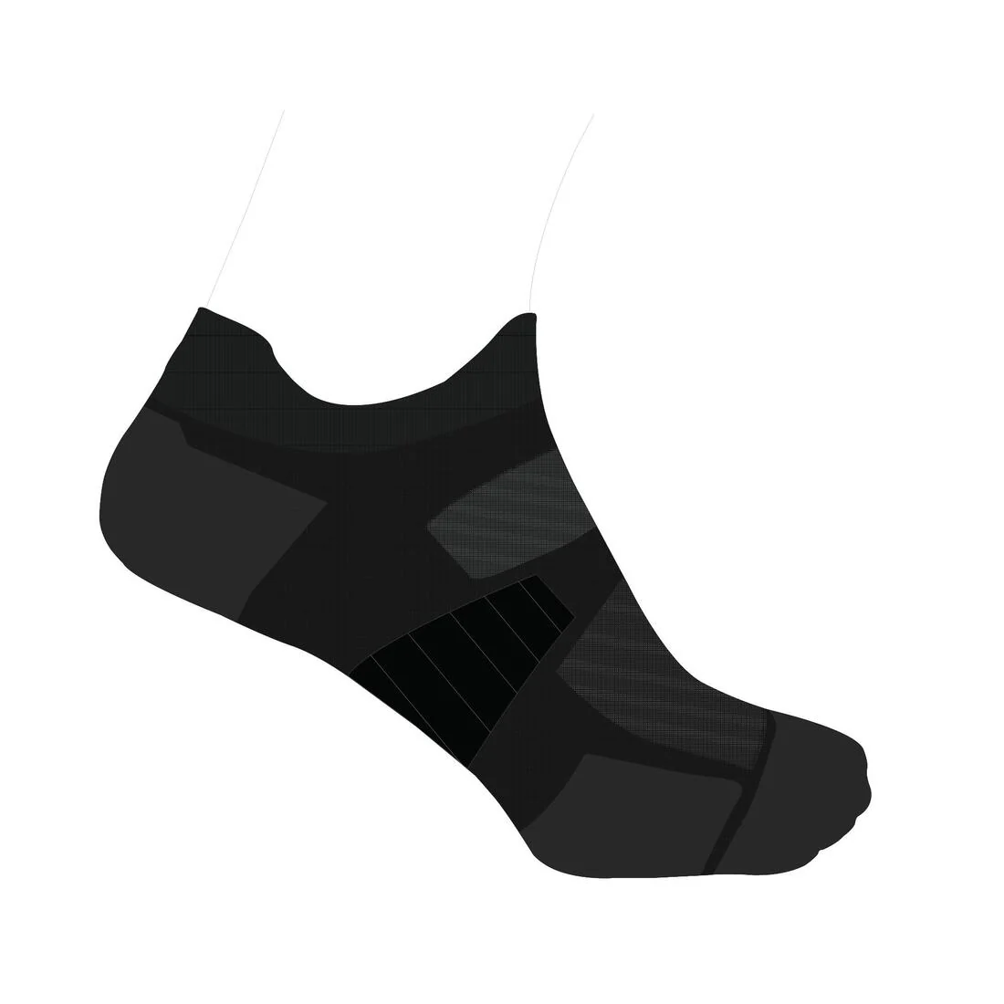 Chaussettes de running KIPRUN run900 5 orteils fines invisibles noires - Image 3
