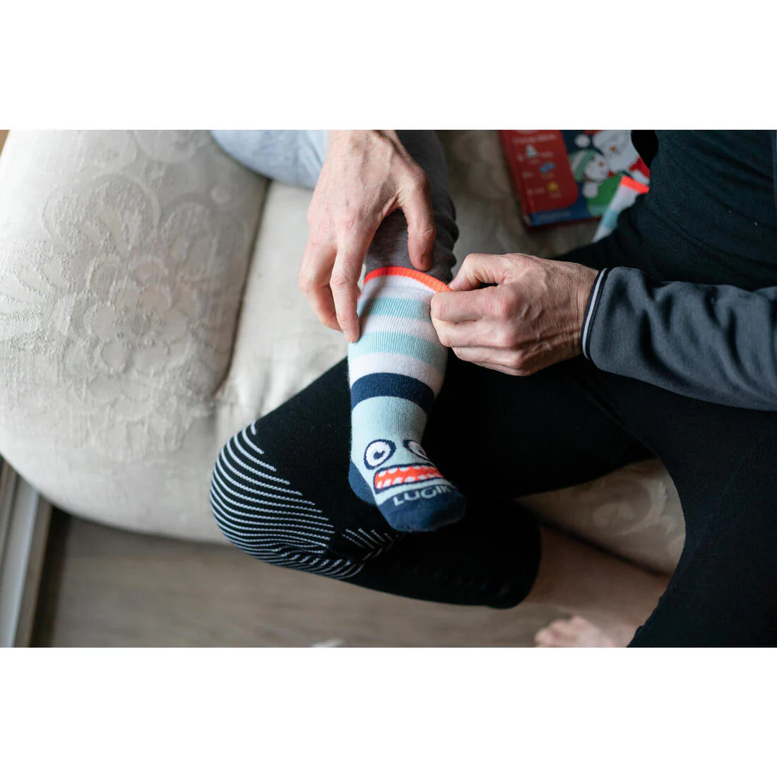 Chaussettes ski bébé WARM turquoises - Image 6