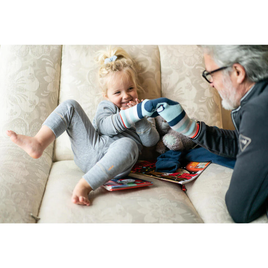 Chaussettes ski bébé WARM turquoises - Image 8