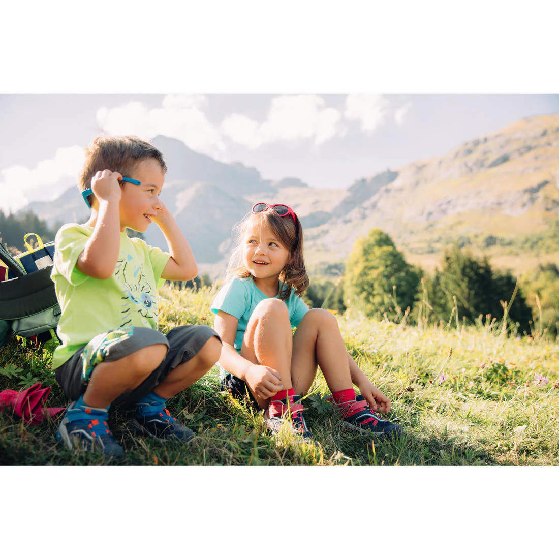 Chaussures basses de randonnée montagne  enfant Crossrock Bleues 24-34 - Image 7