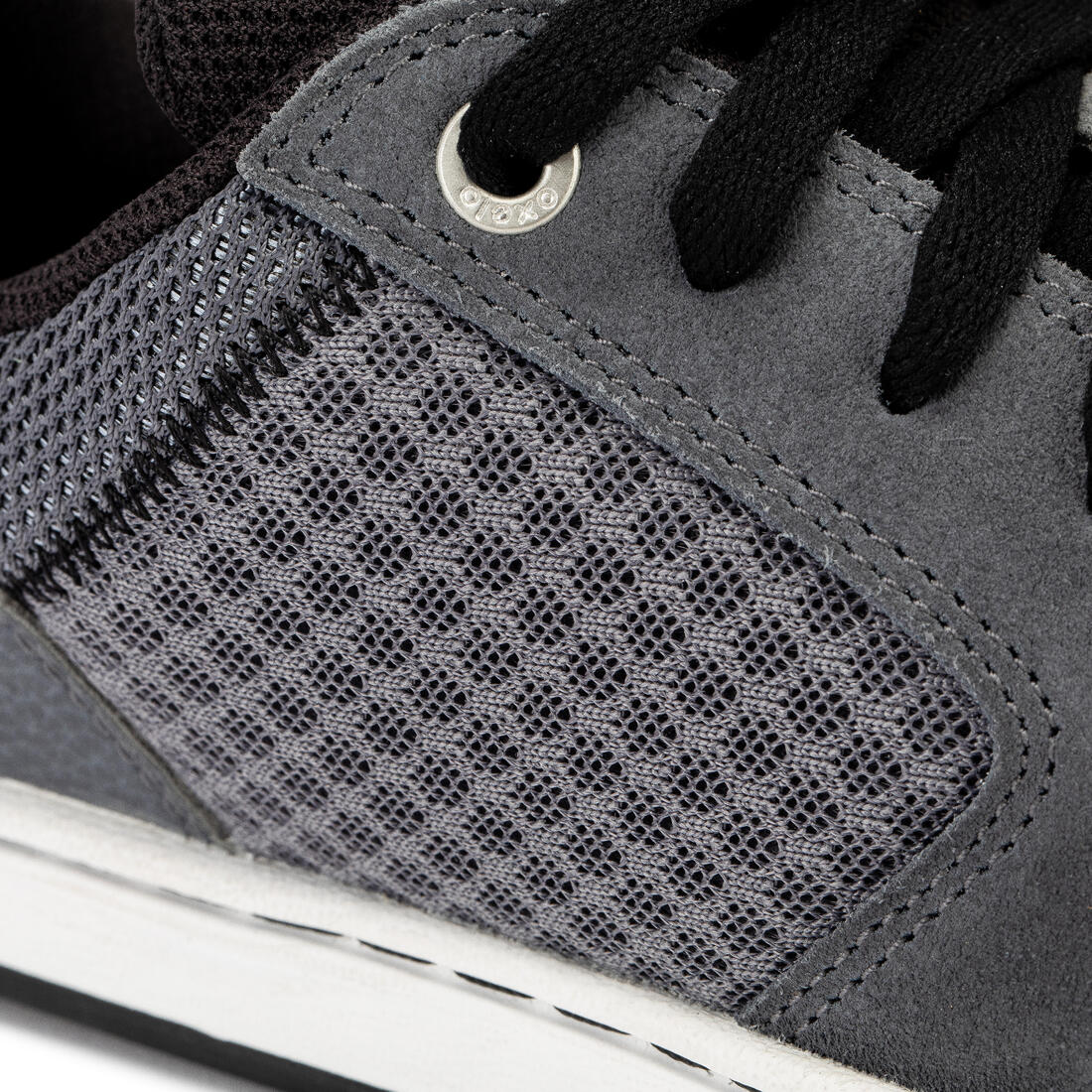 Chaussures basses de skateboard pour enfant CRUSH 500 grise et noire - Image 13