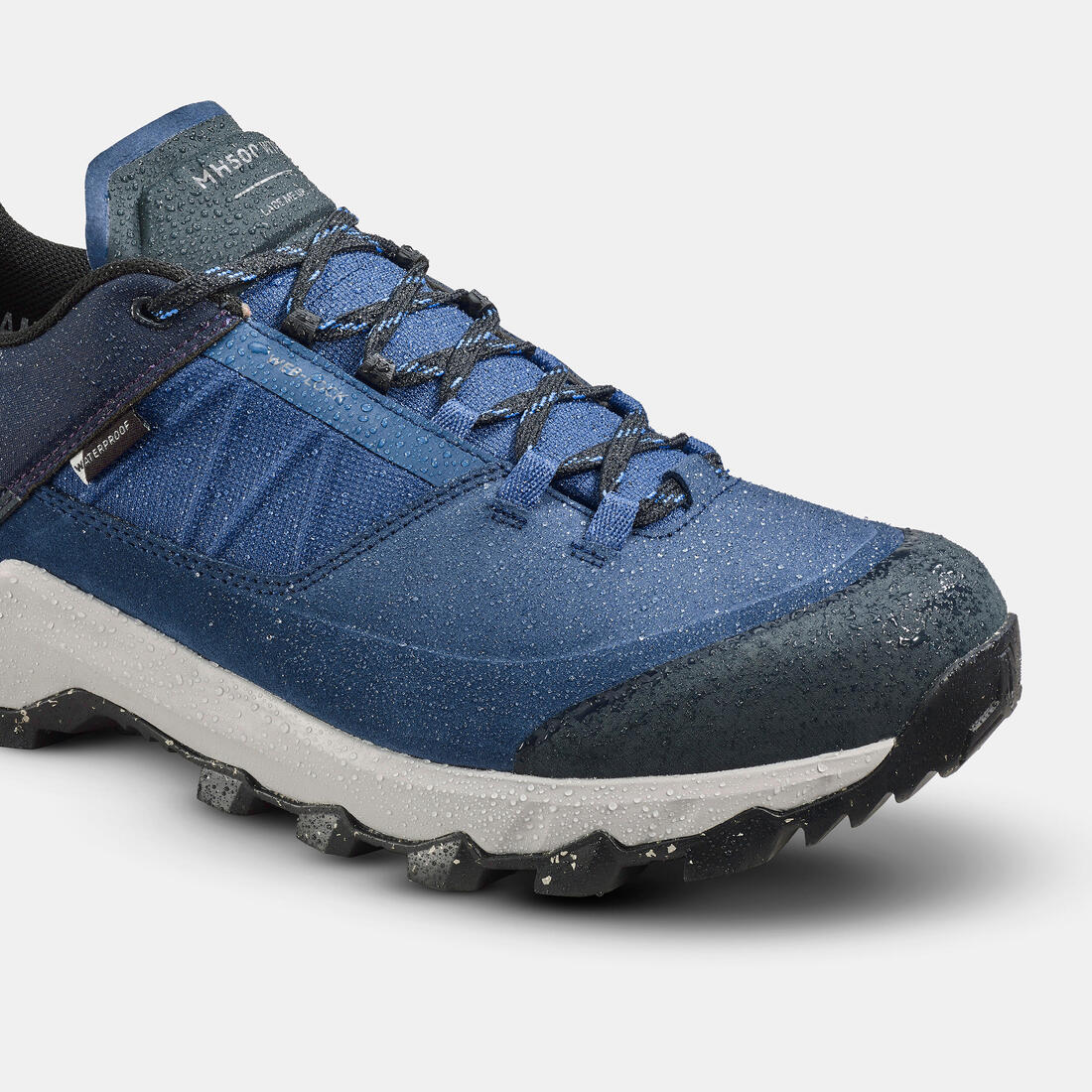 Chaussures de randonnée montagne imperméables, homme MH500 bleues - Image 3