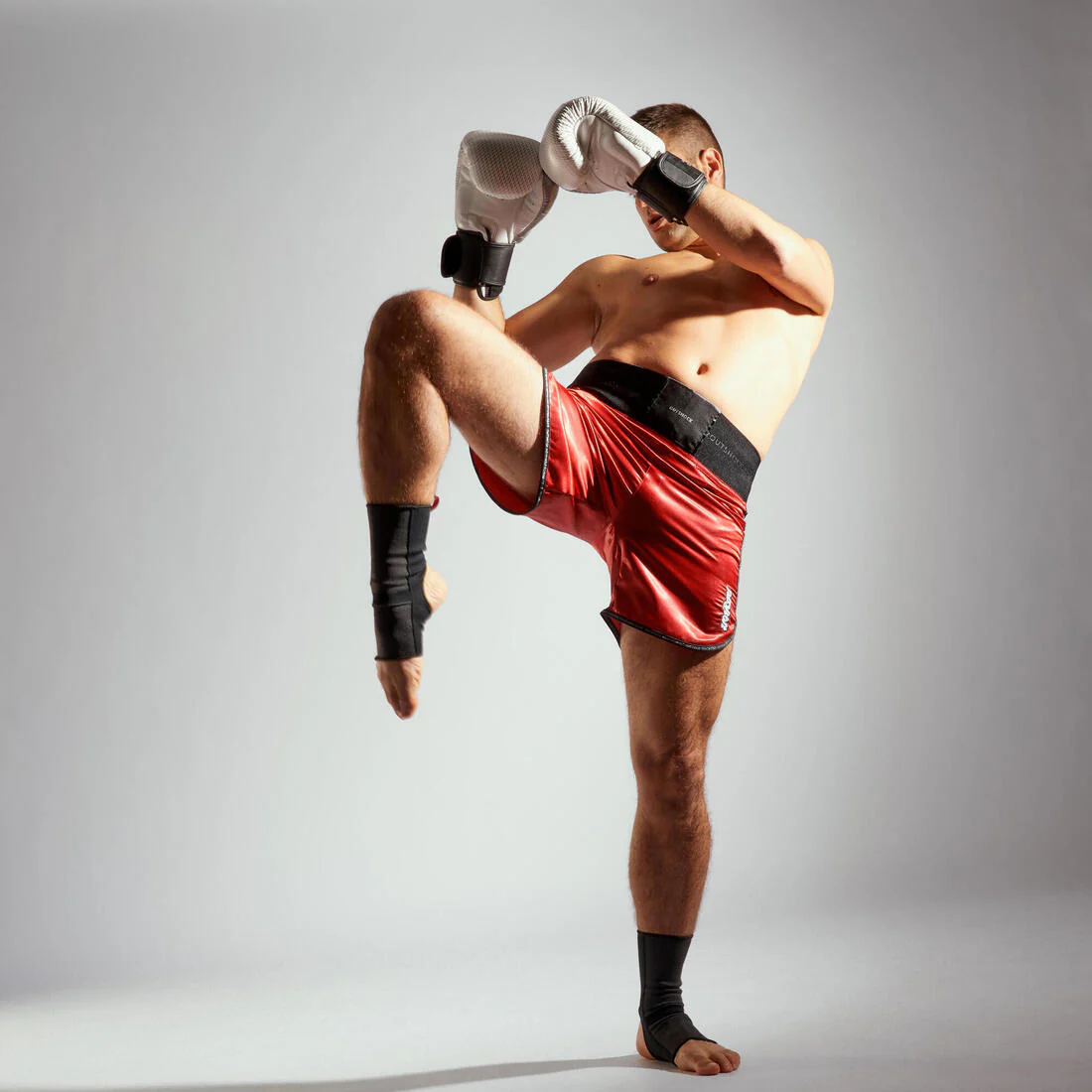 CHEVILLERE MUAY THAÏ ADULTE NOIR/ROUGE - Image 5