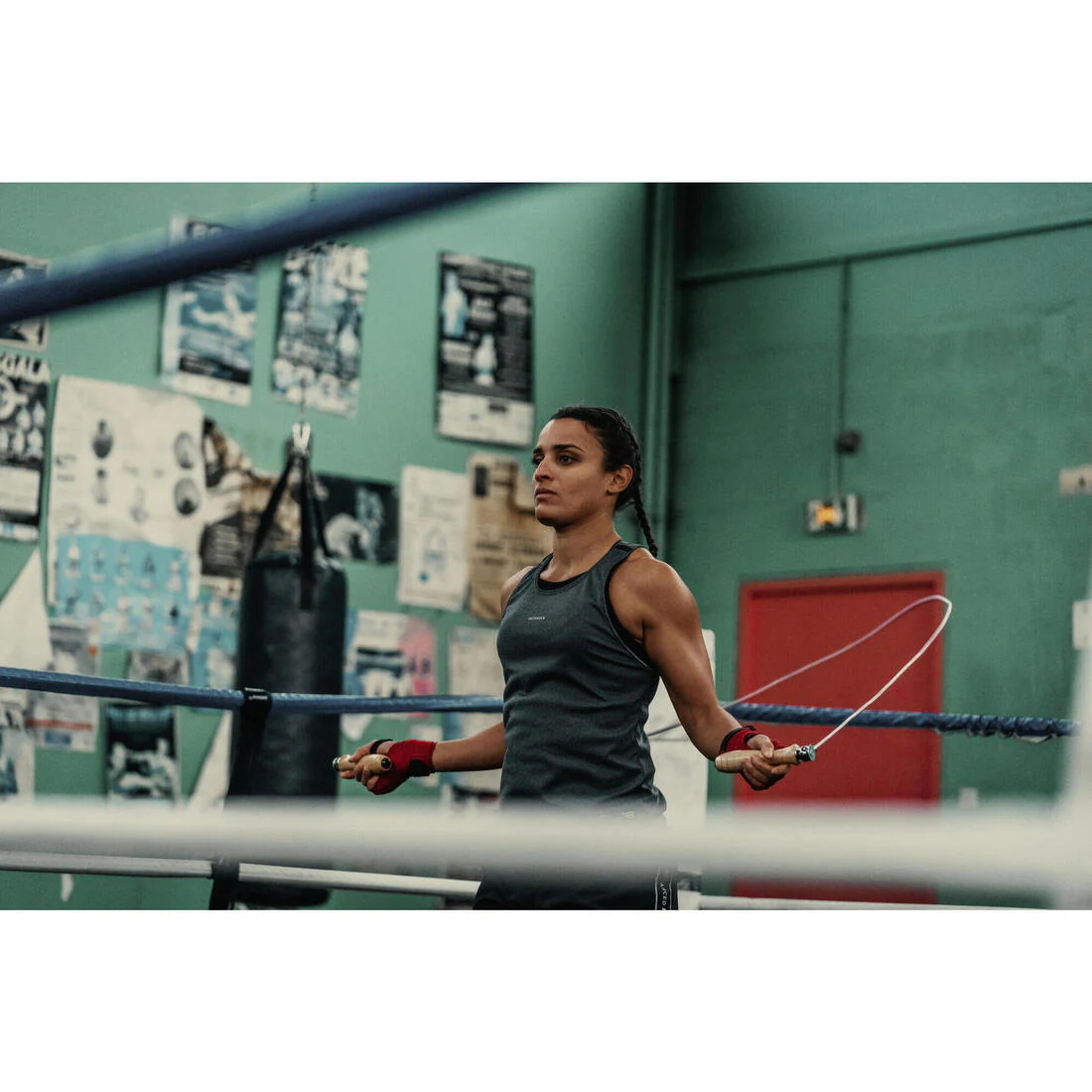 CORDE à SAUTER DE BOXE EN BOIS AVEC POIDS AMOVIBLES - Image 6