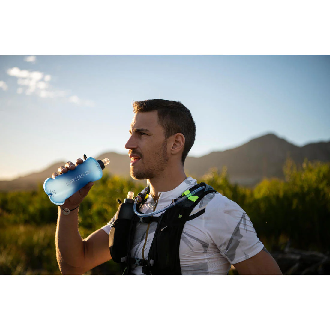 Gourde flasque souple trail running 500 ml bleu - Image 11