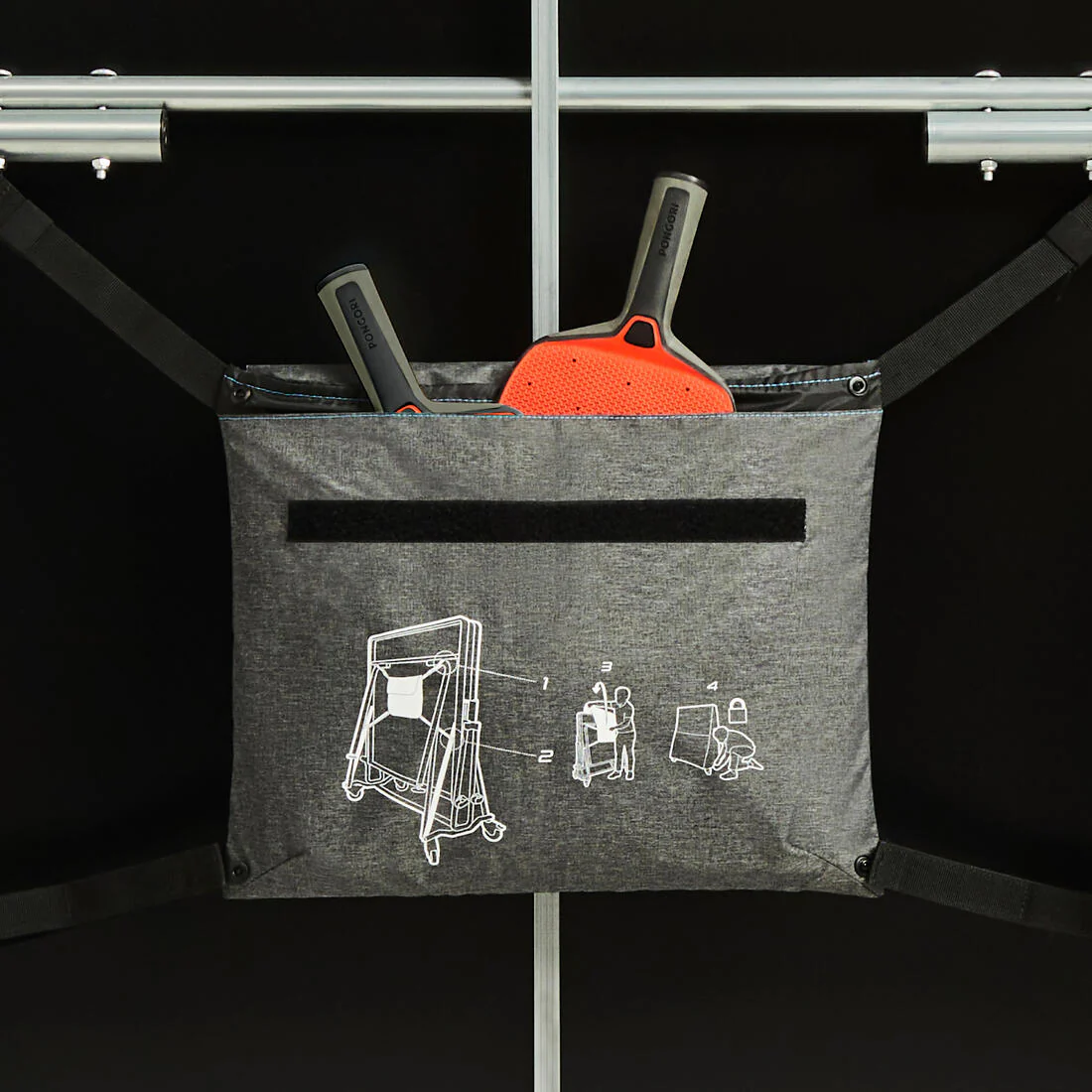 Housse pour table de ping pong de taille medium repliée - PPTC 530 Medium gris - Image 6