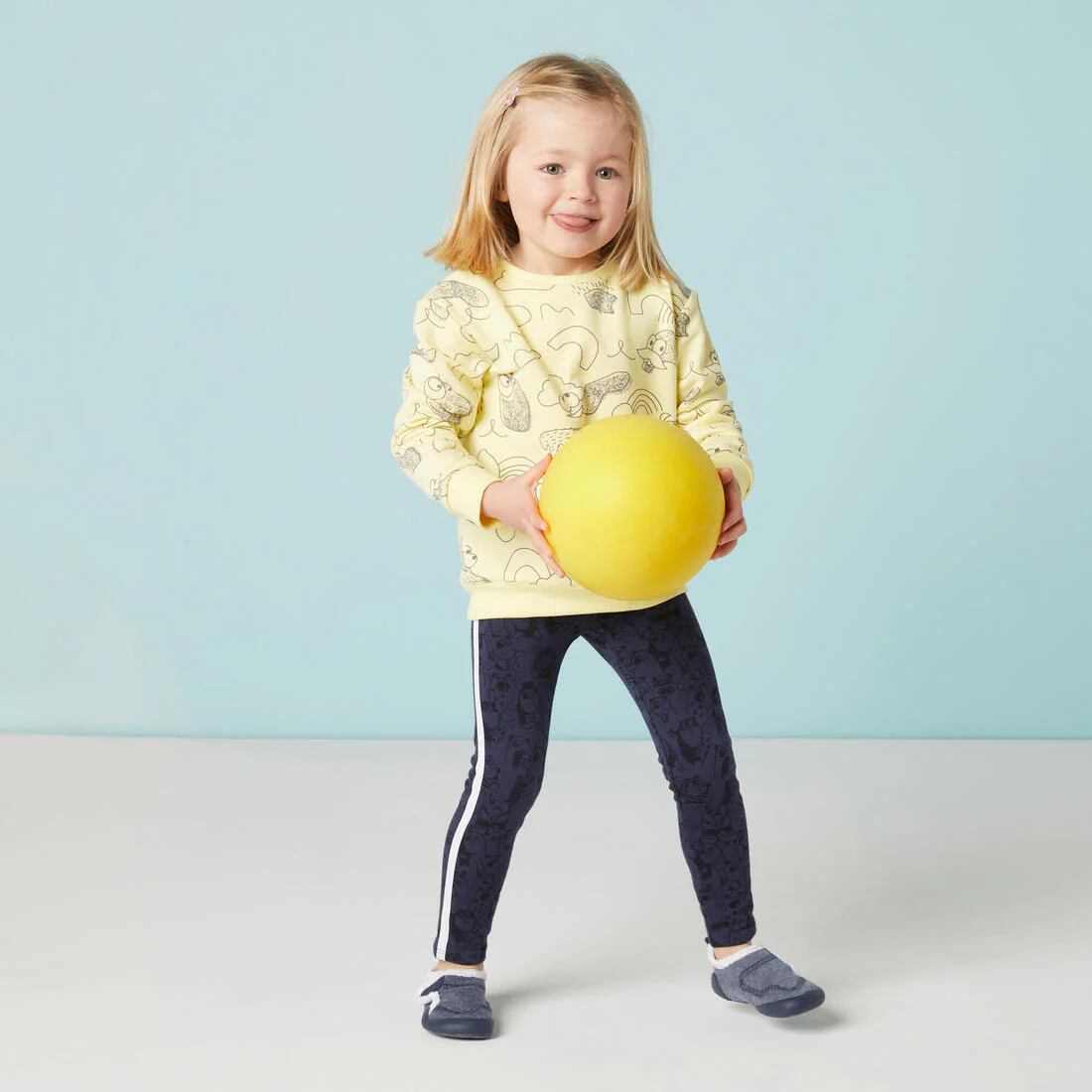 Legging chaud enfant - 120 Bleu avec motifs - Image 3