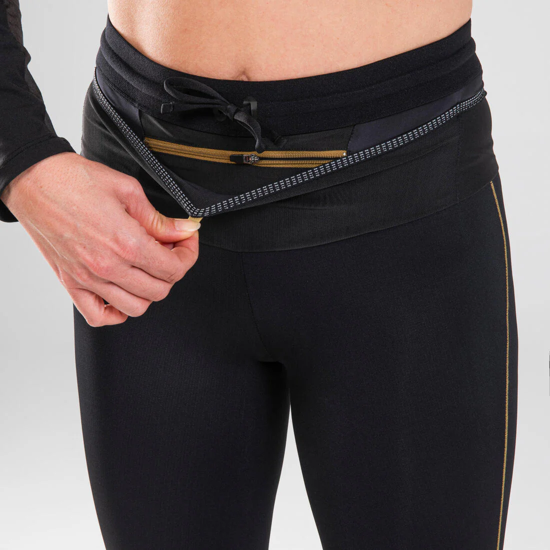 LEGGING DE TRAIL RUNNING 3/4 FEMME EMBOSS NOIR BRONZE - Image 5