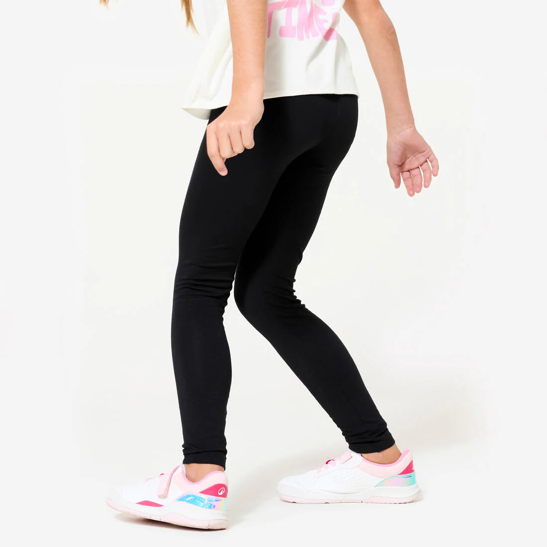 Legging fille coton - Basique noir - Image 4