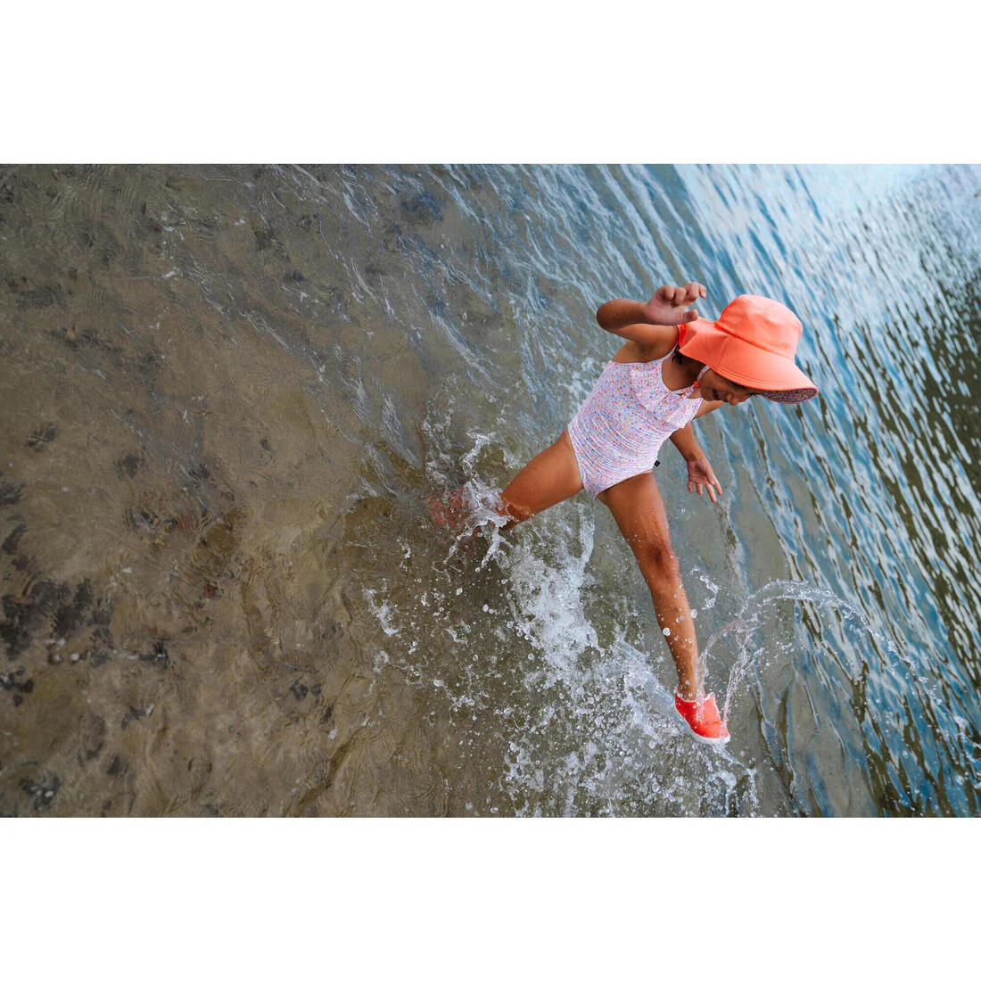 Maillot de bain 1 pièce avec volants Bébé / Fille - blanc rose imprimés fleurs - Image 6