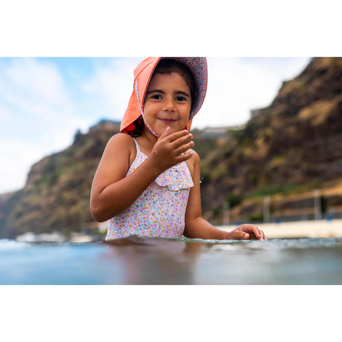 Maillot de bain 1 pièce avec volants Bébé / Fille - blanc rose imprimés fleurs - Image 7