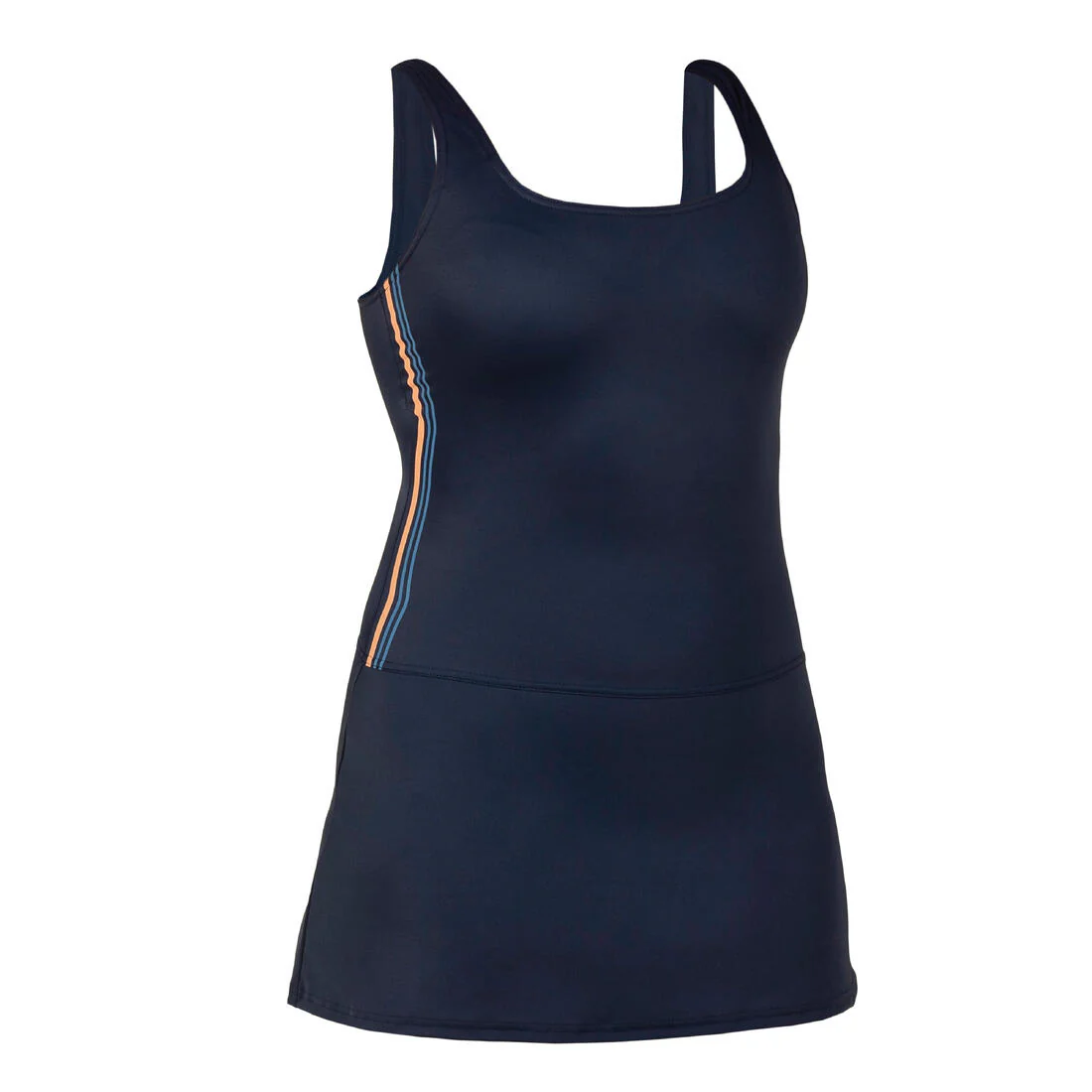 Maillot de Bain de Natation Femme 1 Pièce Jupe Heva Navy Bandes - Image 7