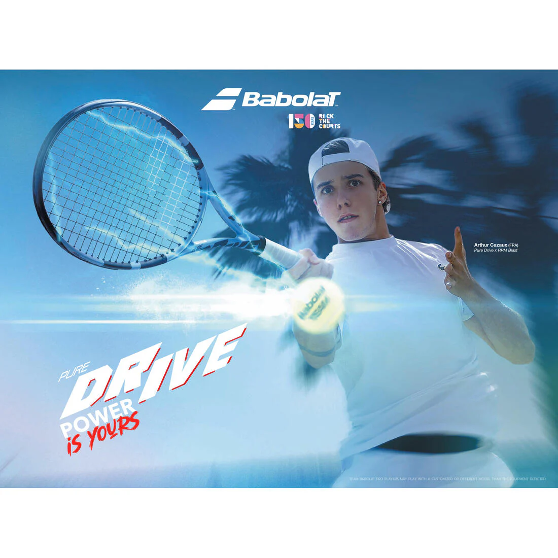 Raquette de tennis adulte - babolat pure drive bleu clair 300g - Image 9