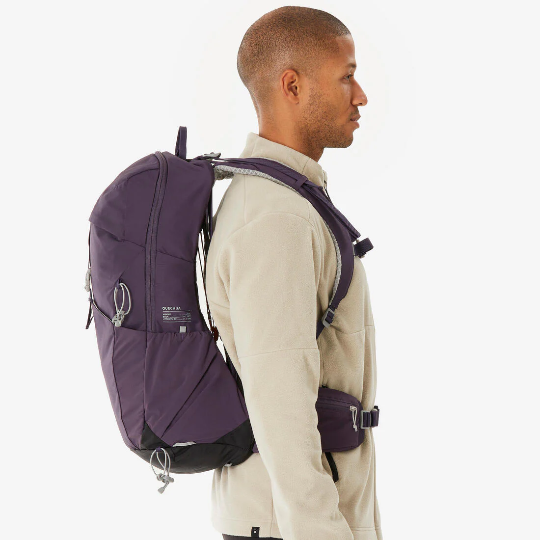 Sac à dos de randonnée ventilé 25L, MH500 khaki - Image 54