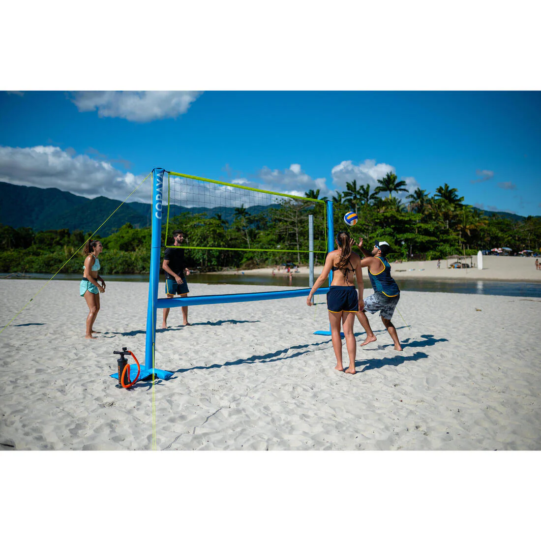 Set (Filet et structure) de Beach volley 500 gonflable bleu - Image 17