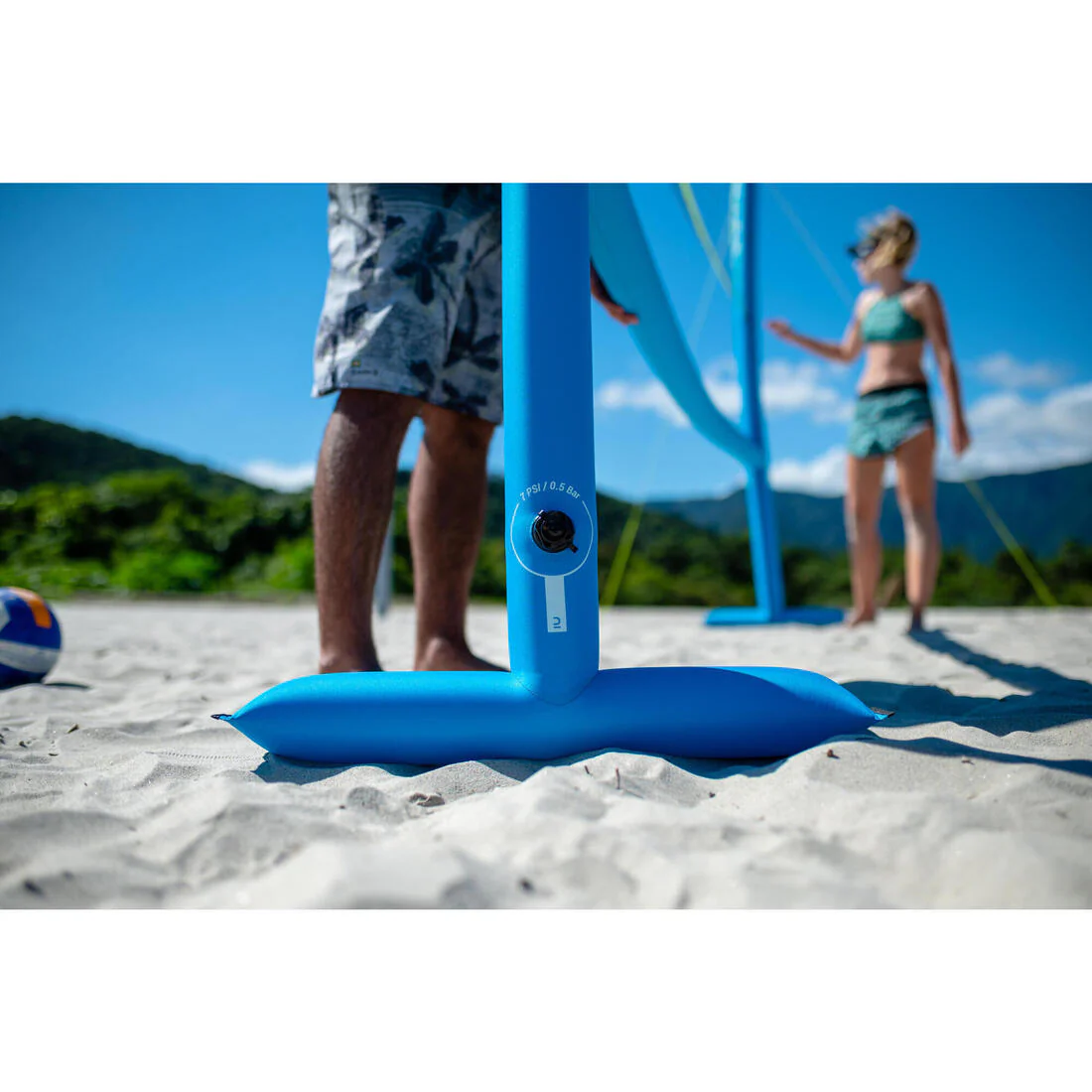 Set (Filet et structure) de Beach volley 500 gonflable bleu - Image 19