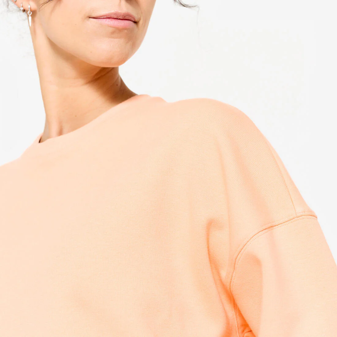 Sweat de fitness crop femme, pêche - Image 5