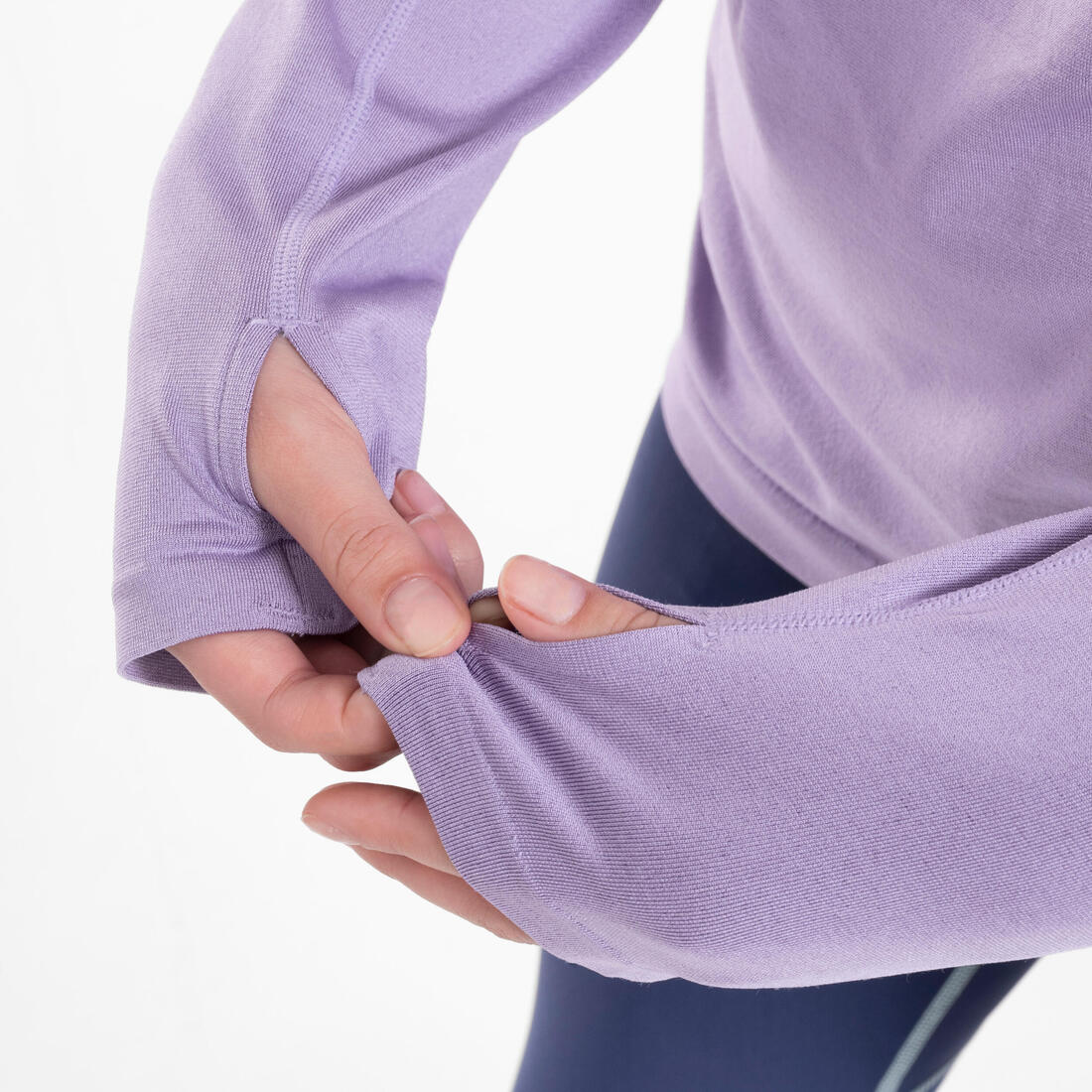 T-shirt manches longues de running Enfant,  KIPRUN SKINCARE marine - Image 5