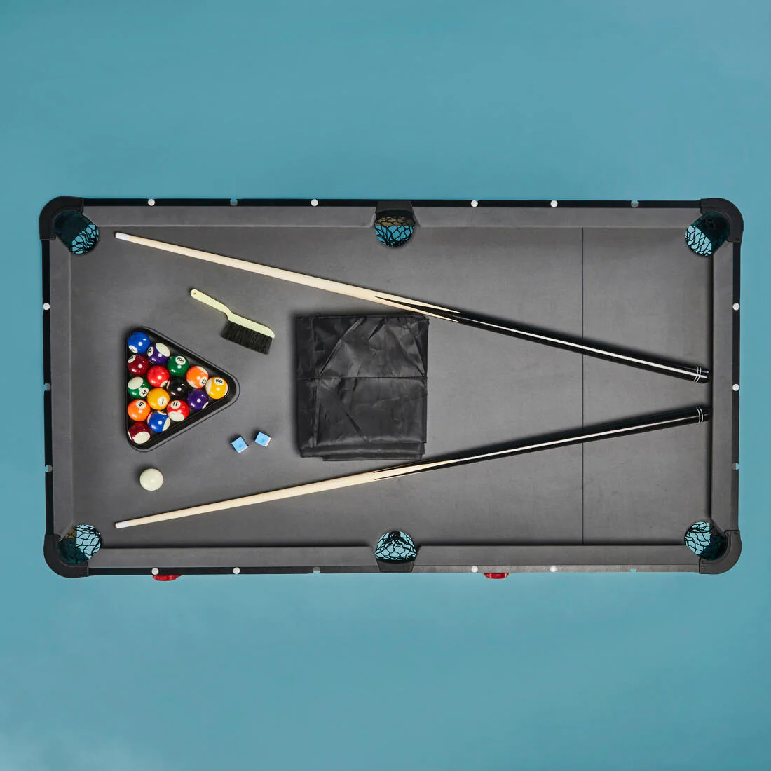 Table de billard pliable américain - BT 500 US tapis gris - Image 9